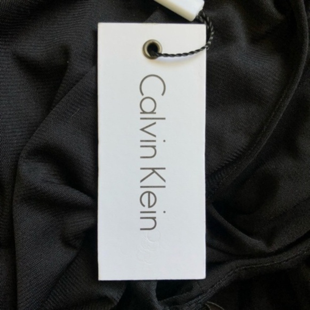 Calvin Klein NWT Black Silver Embellished Waistline Sleeveless Dress π - Picture 10 of 13